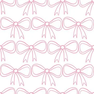 Gift Bows Seamless Pattern. Ribbon Vintage Doodle イラスト素材