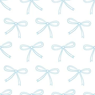 Gift Bows Seamless Pattern. Ribbon Vintage Doodle Stock Illustration