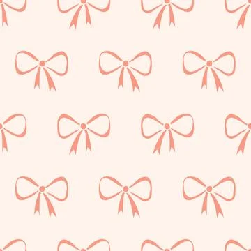 Gift Bows Seamless Pattern. Ribbon Vintage Doodle Illustrazione stock