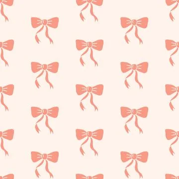 Gift Bows Seamless Pattern. Ribbon Vintage Doodle Stock Illustration