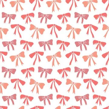 Gift Bows Seamless Pattern. Ribbon Vintage Doodle Stock Illustration