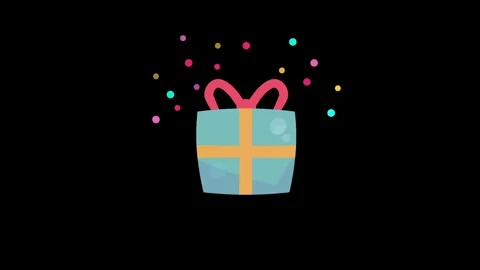 Gift box 2d animation video Stock Footage 281352123