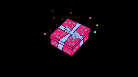 Gift box 2d animation video Stock Footage 281352124
