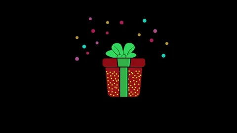 Gift box 2d animation video Stock Footage 281352125