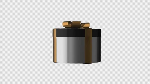 Gift Box 3D Colourful Rotating Animation Alpha Background Stock Footage 221174845
