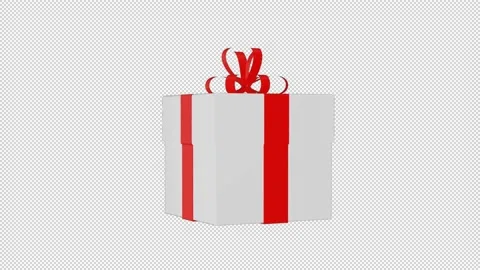 Gift Box 3D Colourful Rotating Animation Alpha Background Stock Footage 221309859