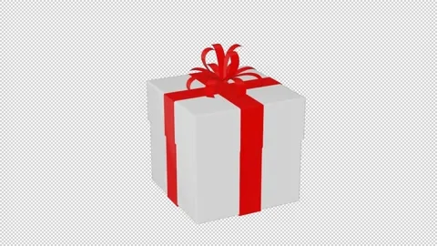 Gift Box 3D Colourful Rotating Animation Alpha Background Stock Footage 221309863