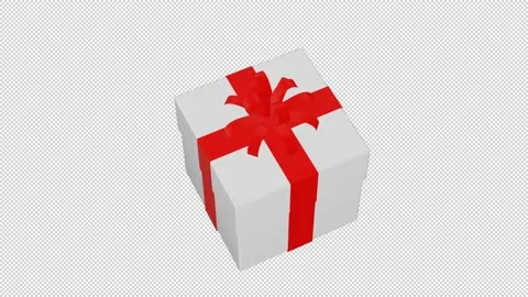 Gift Box 3D Colourful Rotating Animation Alpha Background Stock Footage 221309866