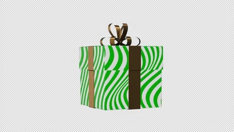 Gift Box 3D Colourful Rotating Animation Alpha Background Stock Footage 221309916