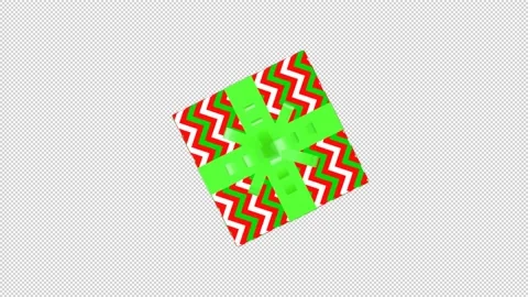 Gift Box 3D Colourful Rotating Animation Alpha Background Stock Footage 221309929