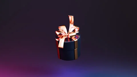 Gift box. 3d rendering animation. Earning prizes, bonus, online present or gift Stock Footage 301471309
