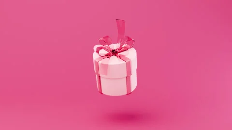 Gift box. 3d rendering animation. Earning prizes, bonus or rewards from store Stock-Footage 301473902