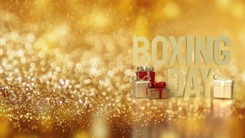 The Gift box and Boxing Day word for Marketing concept 3d rendering Stock Illustration
