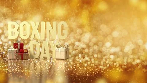 The Gift box and Boxing Day word for Marketing concept 3d rendering Illustrazione stock