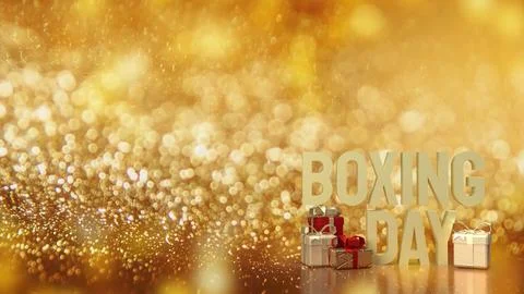 The Gift box and Boxing Day word for Marketing concept 3d rendering Stock Illustration