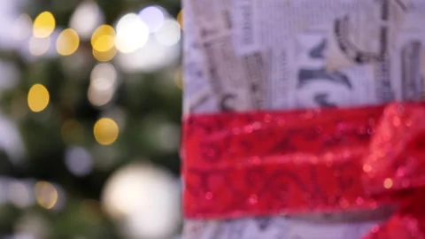 Gift Box And Christmas Tree On White Background. Stock Footage 219381386