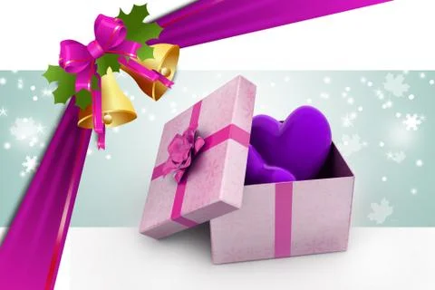 Gift box and hearts .. Illustrazione stock