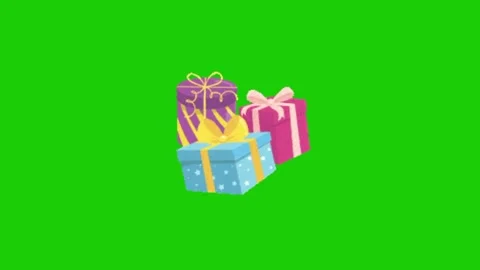 Gift box animation on green screen Видео 334116539