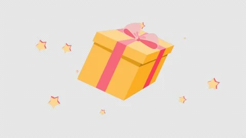 Gift box animation on transparent background Video stock 157467010