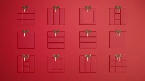 Gift box background in red Stock Illustration