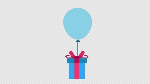 Gift Box with Balloon Celebration Animation for Birthday and Special Events 库存影片 339760496