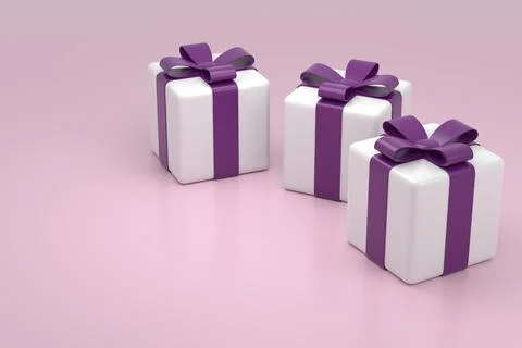 Gift box banner design. 3D rendering. Stock Illustration