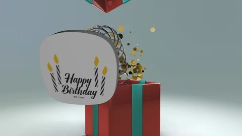 Gift box - birthday intro Stock Footage 94864700