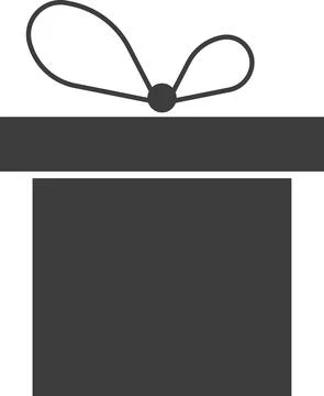 Gift box of black flat silhouette. Vector image. Stock-Illustration