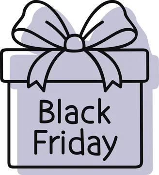Gift Box With Black Friday Text Stock Illustration