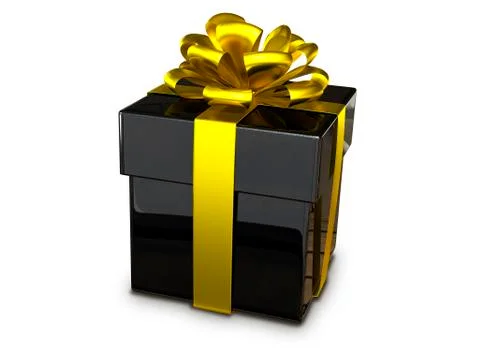 Gift box black Stock Illustration