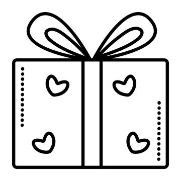 Gift box black line icon Stock Illustration