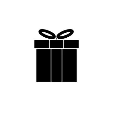Gift box - black vector icon Stock Illustration