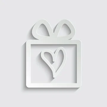 Gift box  - black vector icon Stock Illustration