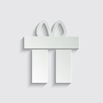 Gift box  - black vector icon Stock Illustration