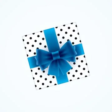 Gift box with blue bow Stock Illustration