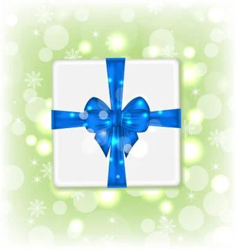 Gift box with blue bow for your party Stock Illustration