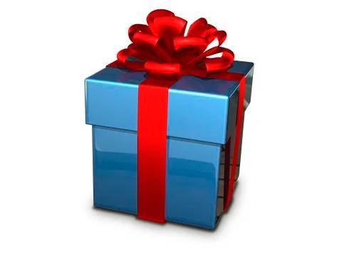 Gift box blue Stock Illustration