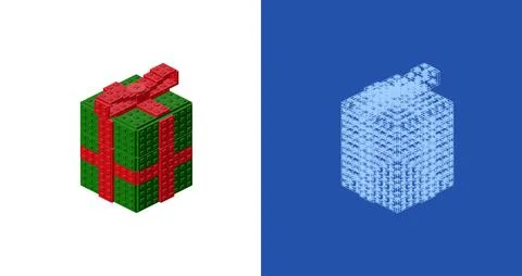 Gift box blueprint project idea and implementation. Vector Stock Illustration