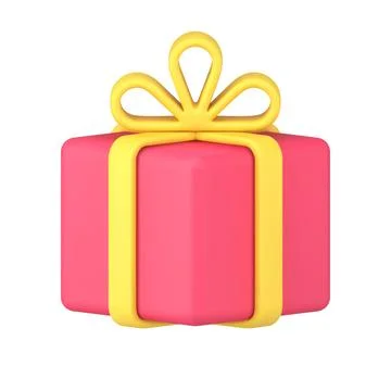Gift box with bow 3d icon vector illustration Ilustração Stock