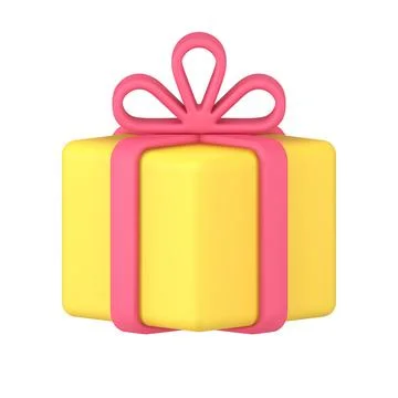 Gift box with bow 3d icon vector illustration Ilustração Stock