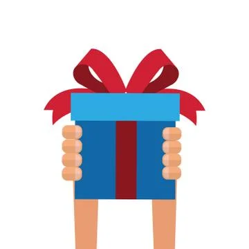 Gift box with bow and hear shape balloon icon イラスト素材