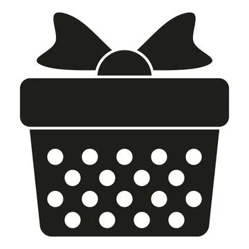 Gift box with bow and polka dot pattern Stock Illustration
