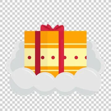 Gift box with bow in cloud. Vector illustration in flat style Illustrazione stock