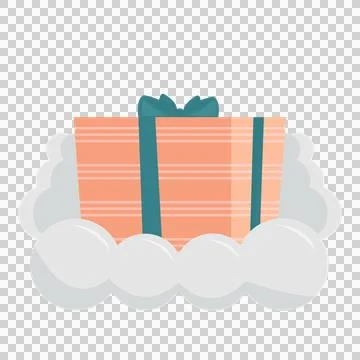 Gift box with bow in cloud. Vector illustration in flat style Illustrazione stock