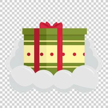 Gift box with bow in cloud. Vector illustration in flat style Stockillustratie