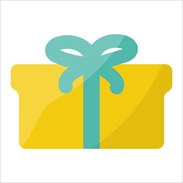 Gift box bow colored holiday icon element Stock Illustration