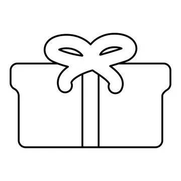 Gift box bow colored holiday icon doodle Stock Illustration