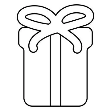 Gift box bow colored holiday icon doodle Ilustración de archivo