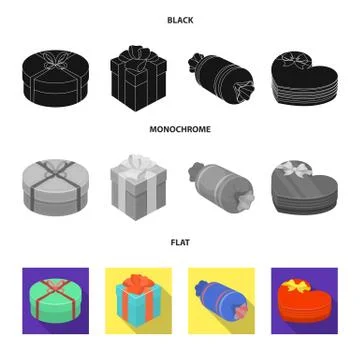 Gift box with bow, gift bag.Gifts and certificates set collection icons in black Stockillustratie