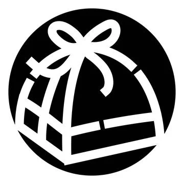 Gift box with a bow icon logo Stock Illustration
